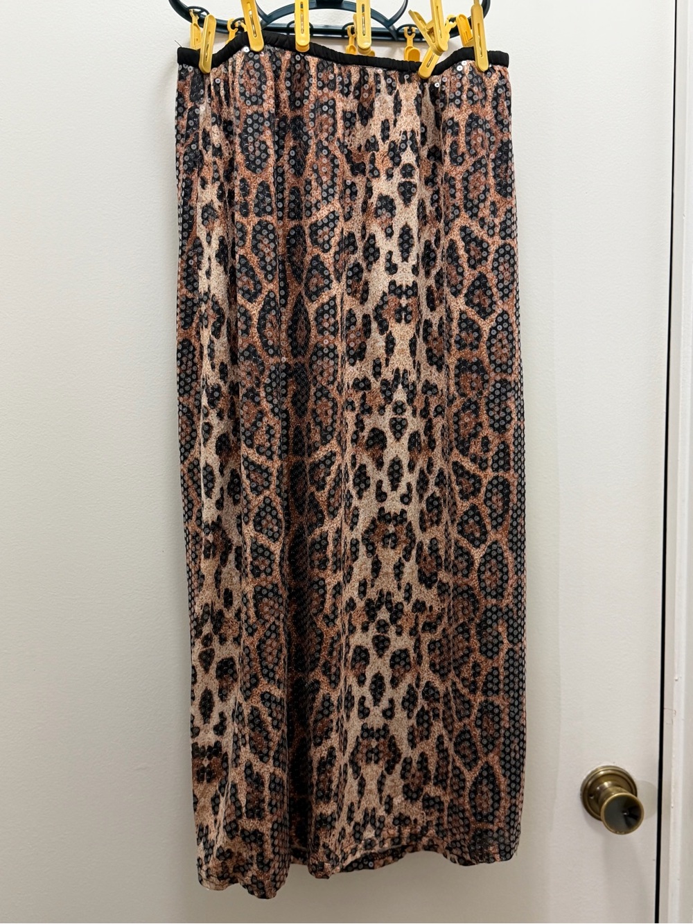Leopard Print Maxi Skirt in Brown and Black